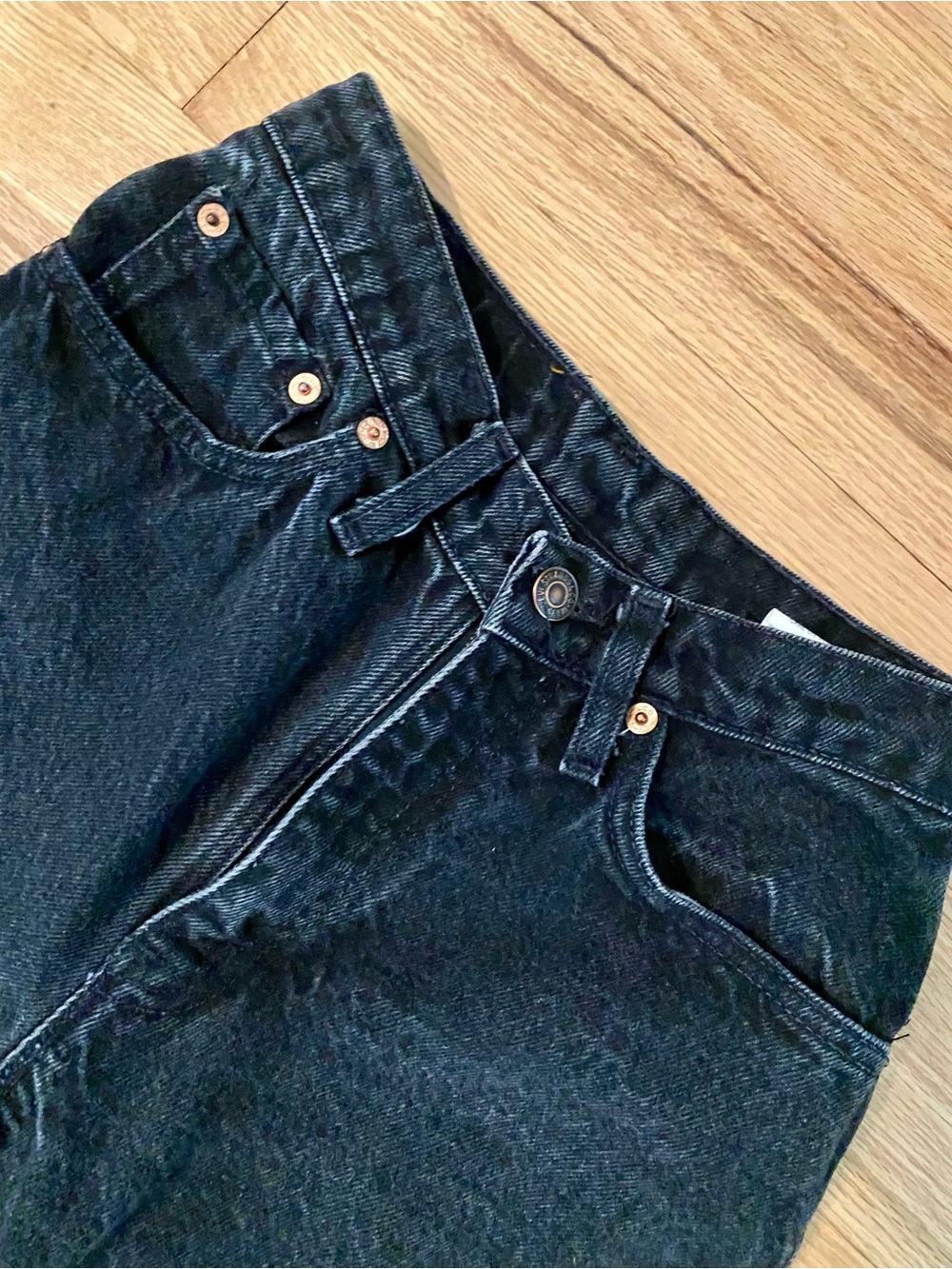 Vintage 90s Levis 512 Black Washed Denim Jeans USA Made 23”x27” - Picture 6 of 15